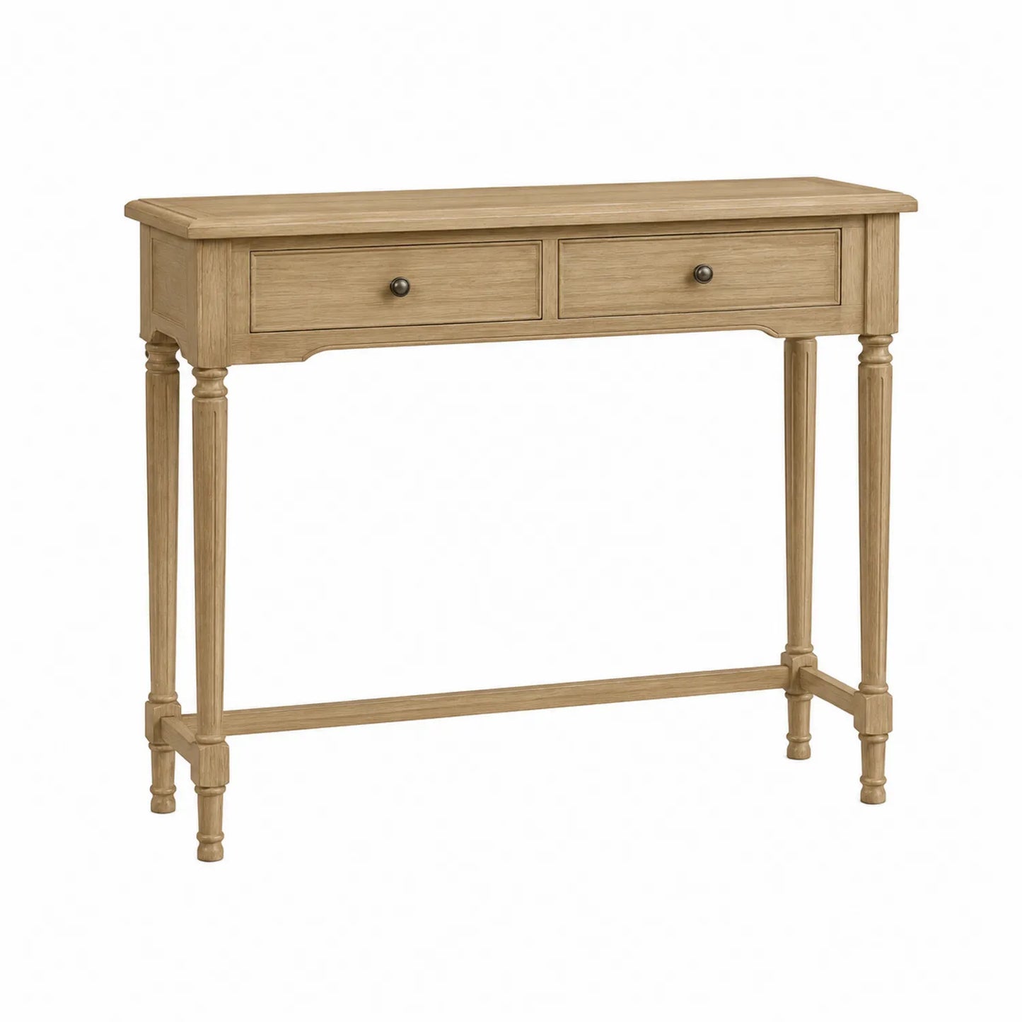 Mesa consola de madera de roble con cajones 100x35x75 cm