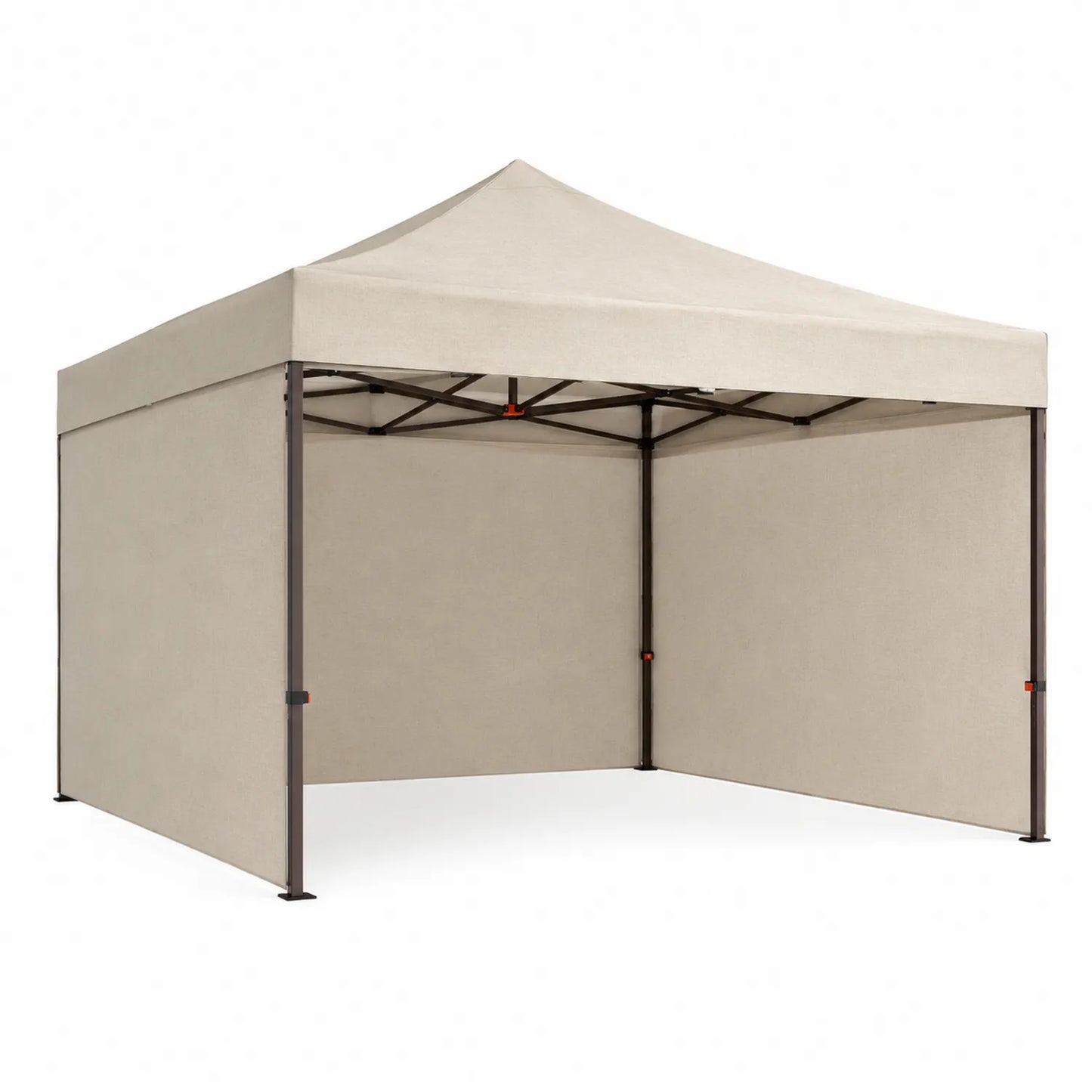 Cenador Plegable de Acero y Poliéster Beige 3x3 m