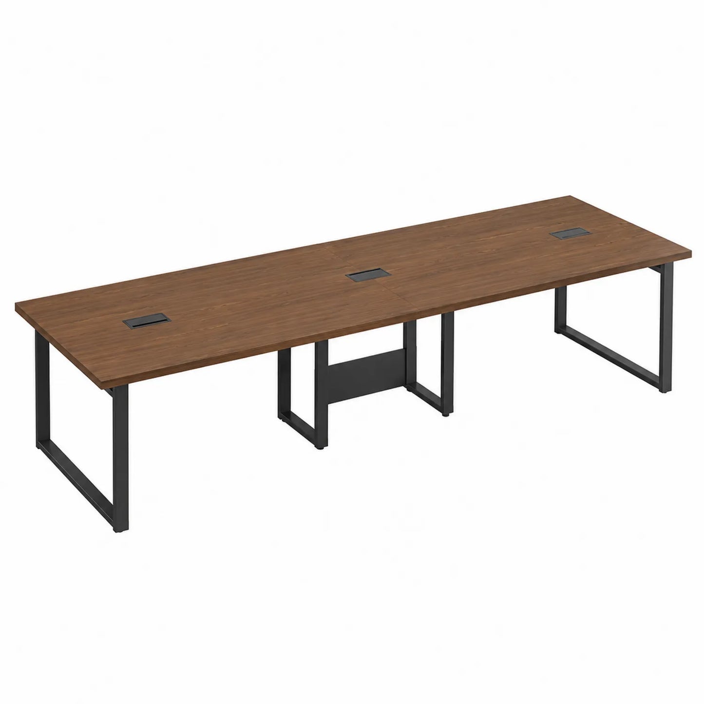 Mesa de oficina rectangular de madera y metal 300x120x75 cm