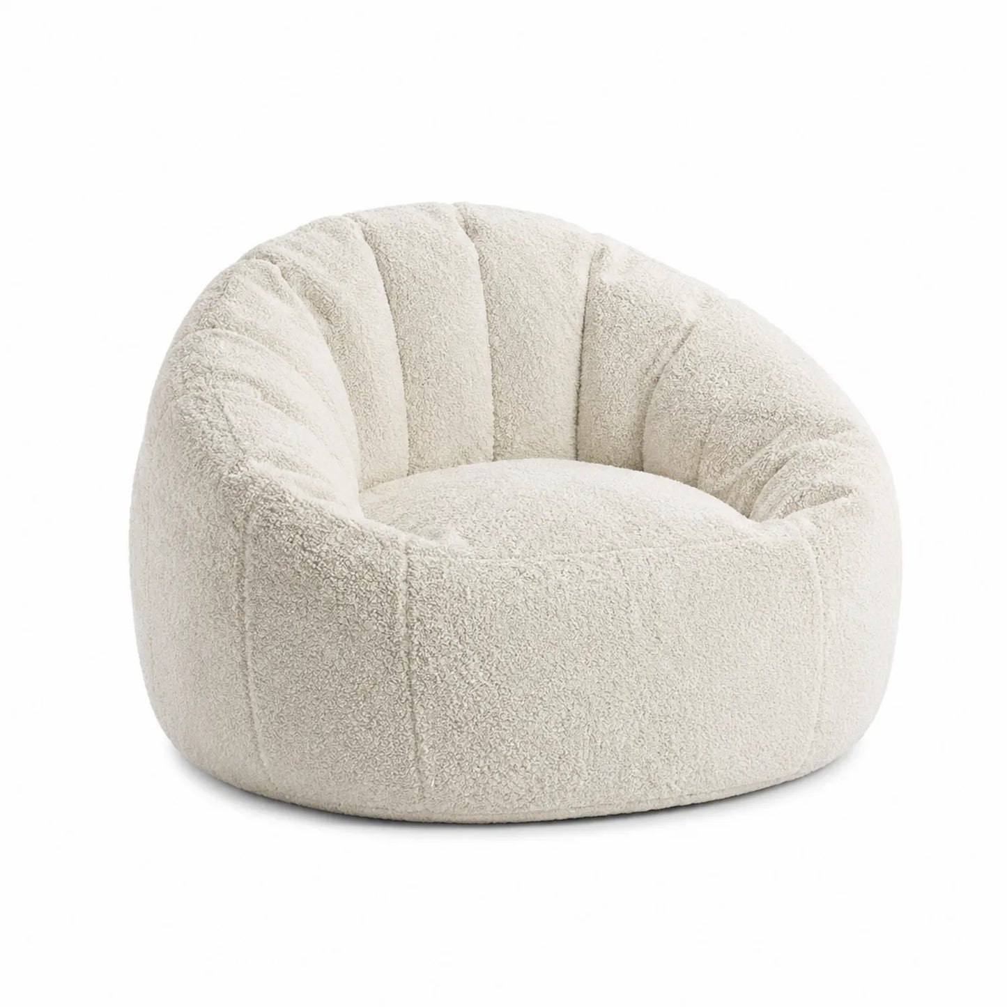 Sillón Puff Redondo de Poliéster Beige