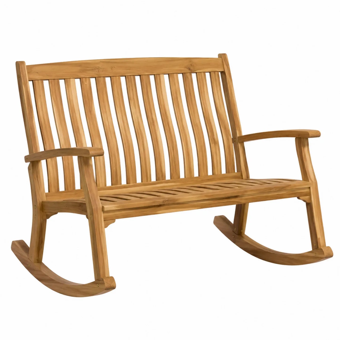 Banco mecedora de madera de teca 120 cm