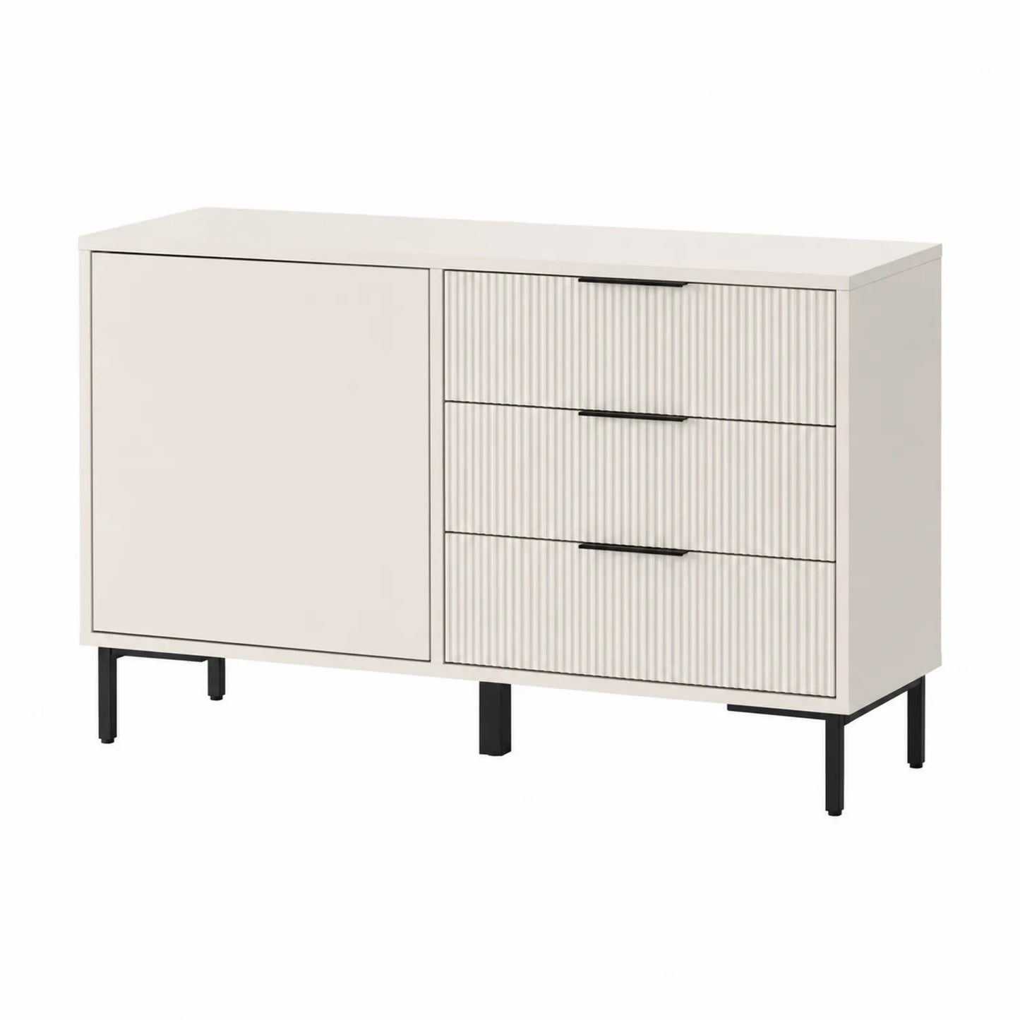 Aparador Blanco de Madera con Puerta y Cajones