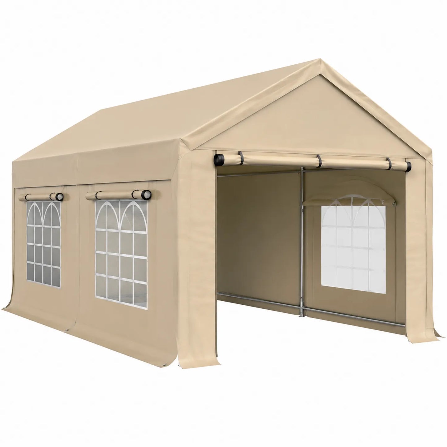 Carpa para Jardín Beige de Poliéster y Acero 600x300x250 cm