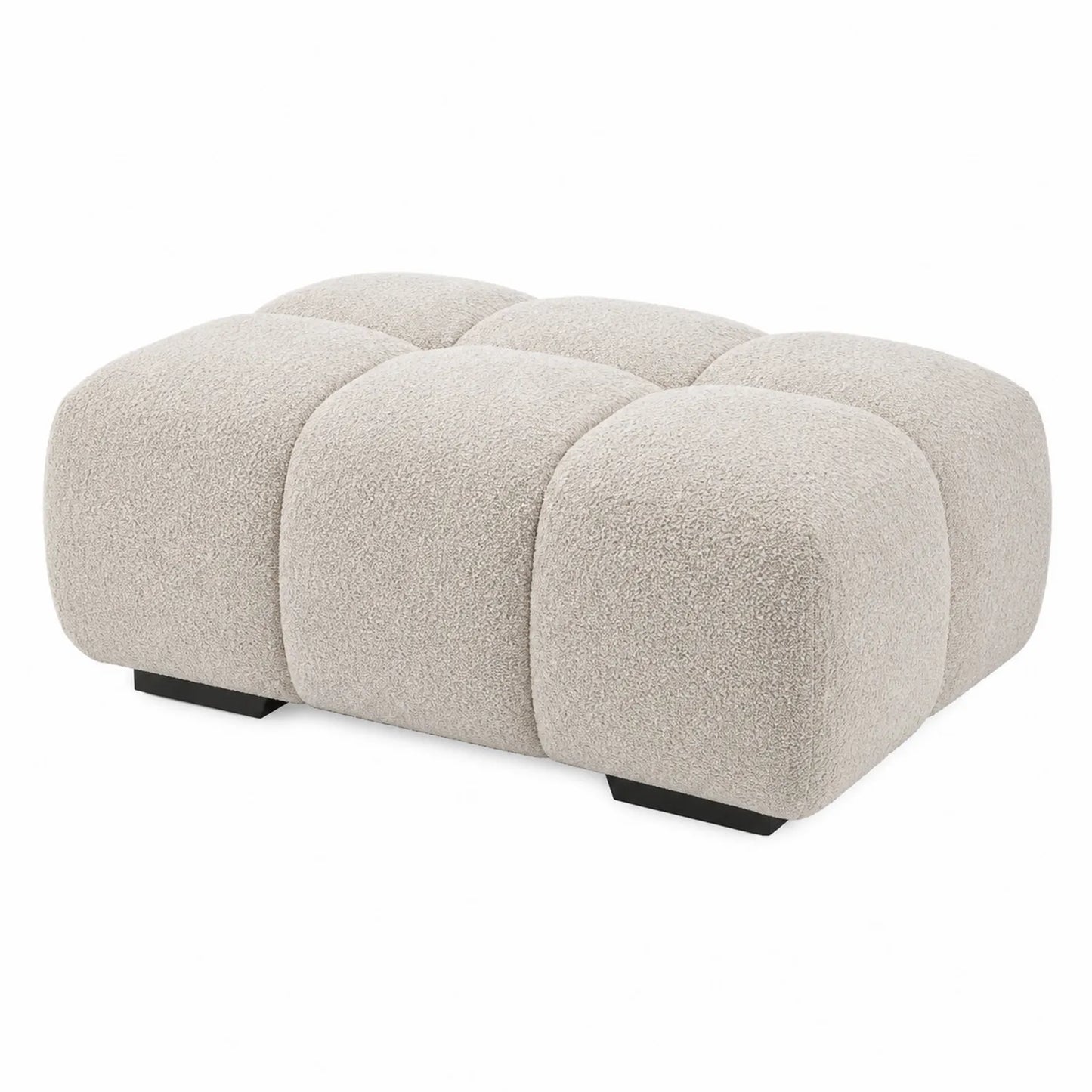 Reposapiés de tejido bouclé Beige 90x60x40 cm