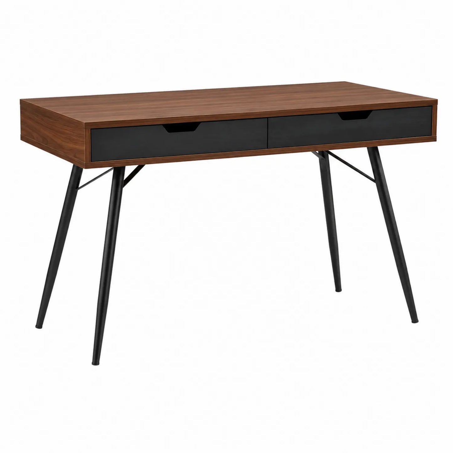 Escritorio de MDF chapado y metal con cajones 120x55x75 cm