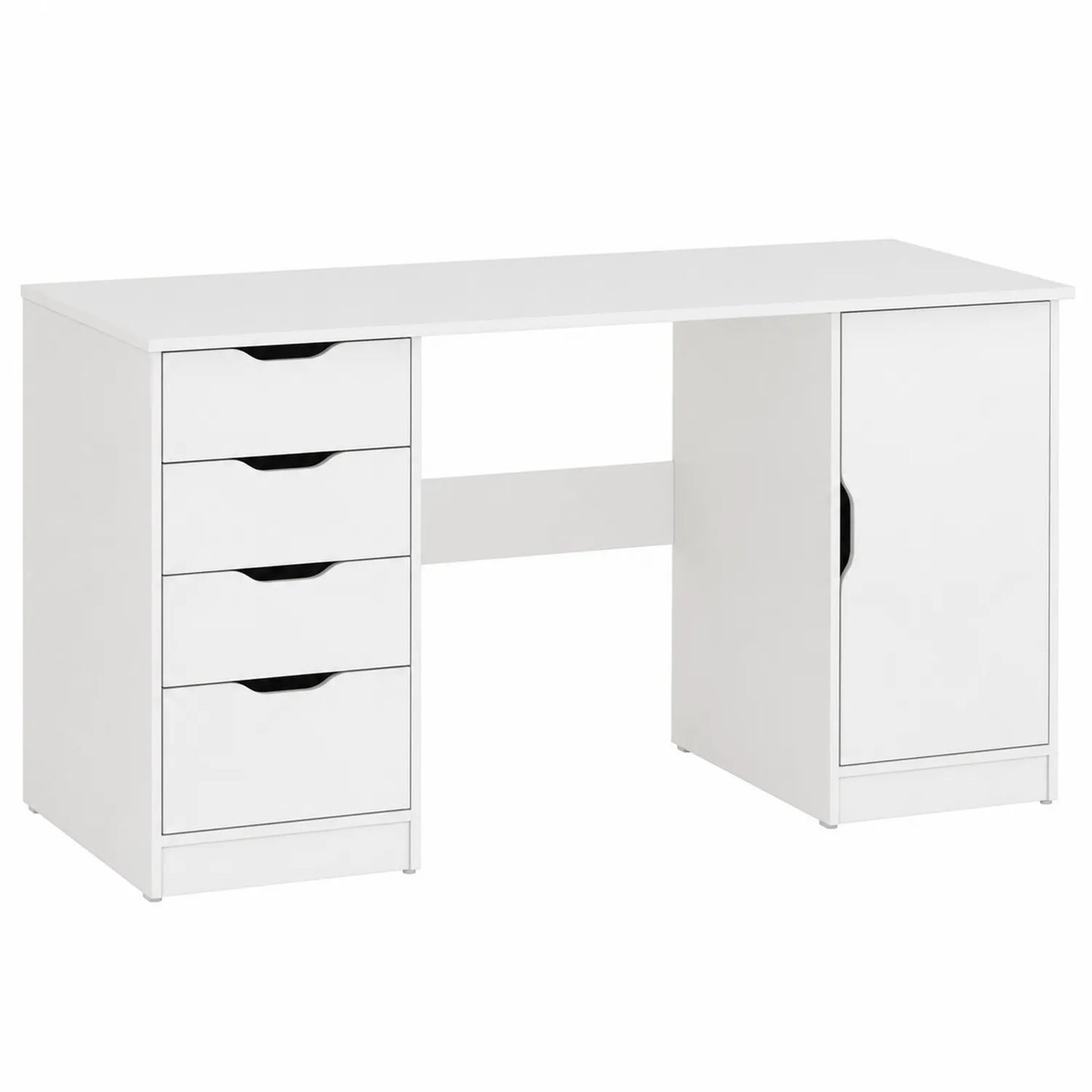 Escritorio de aglomerado con cajones y puerta Blanco 120x50x75 cm