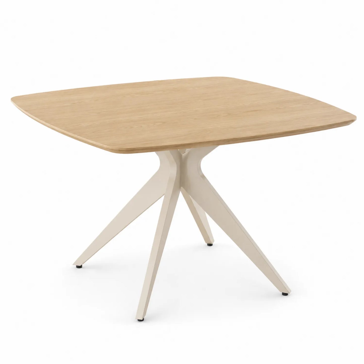 Mesa de comedor cuadrada de madera y metal 120x120x75 cm