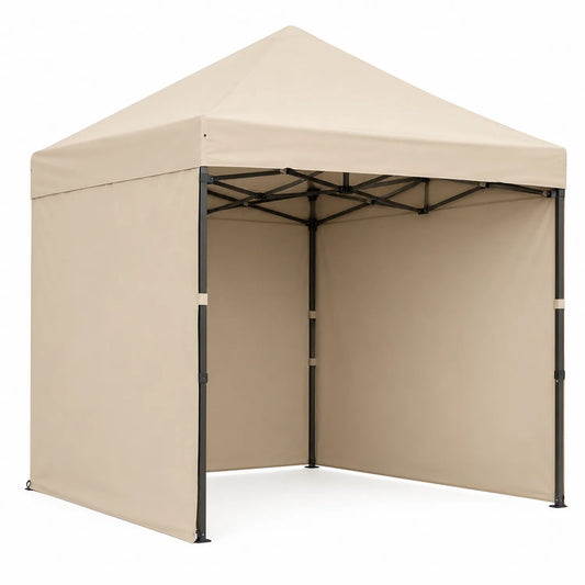 Pabellón de Jardín Plegable 3x3m Beige Acero y Poliéster