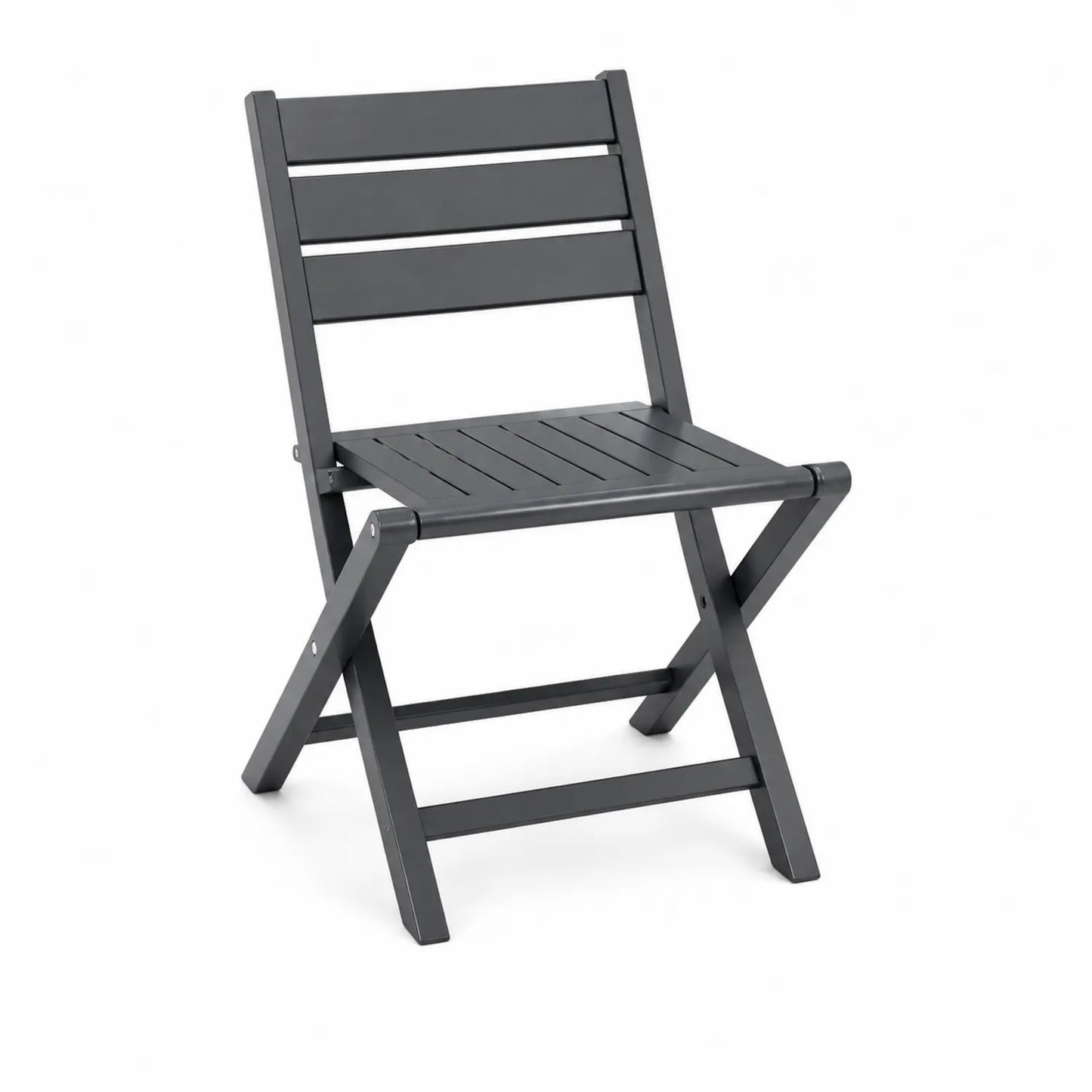 Silla plegable de aluminio gris 45x55x80 cm