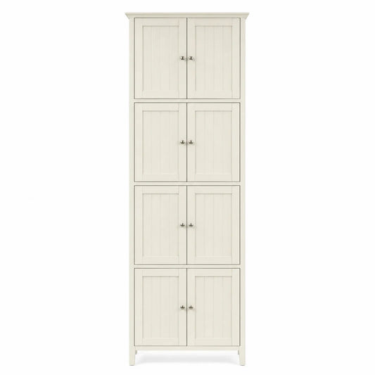Armario alto de almacenamiento en madera de pino blanco 180x50x30 cm