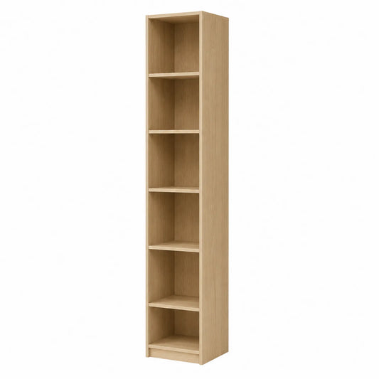 Estantería alta de madera de roble con 6 estantes