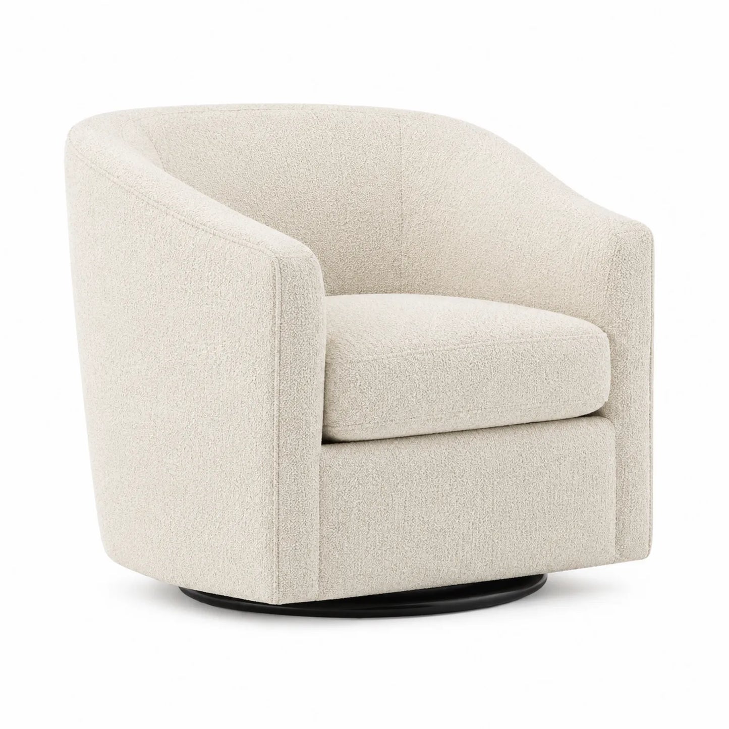 Sillón giratorio con tela de bouclé Blanco