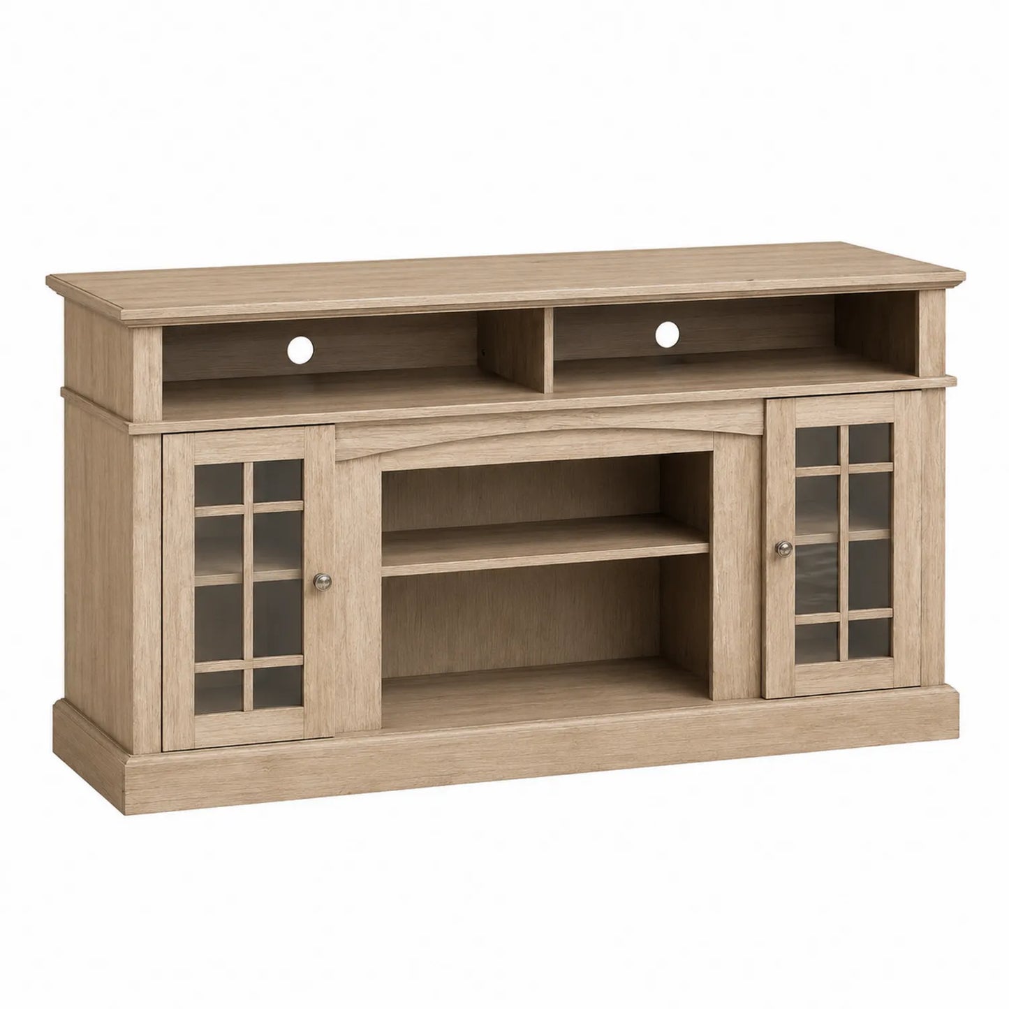 Mueble de televisión de madera con puertas de vidrio esmerilado 145x40x80 cm
