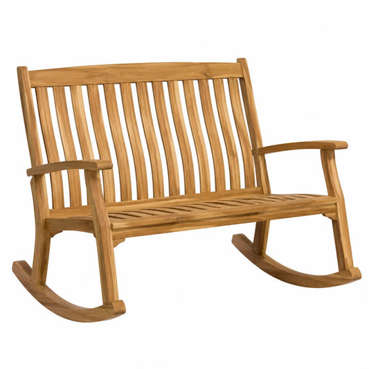 Banco mecedora de madera de teca 120 cm