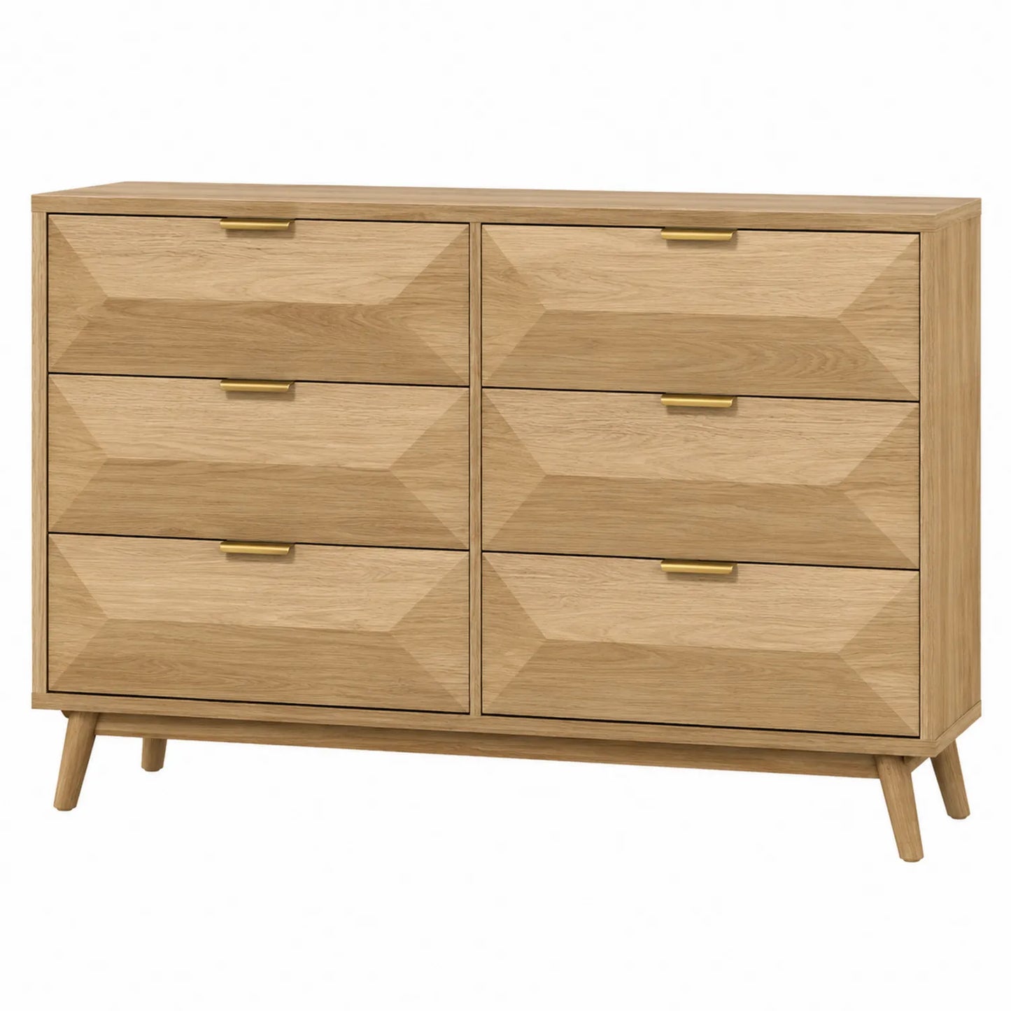 Cajonera de Madera de Roble con 6 Cajones 120x40x80 cm