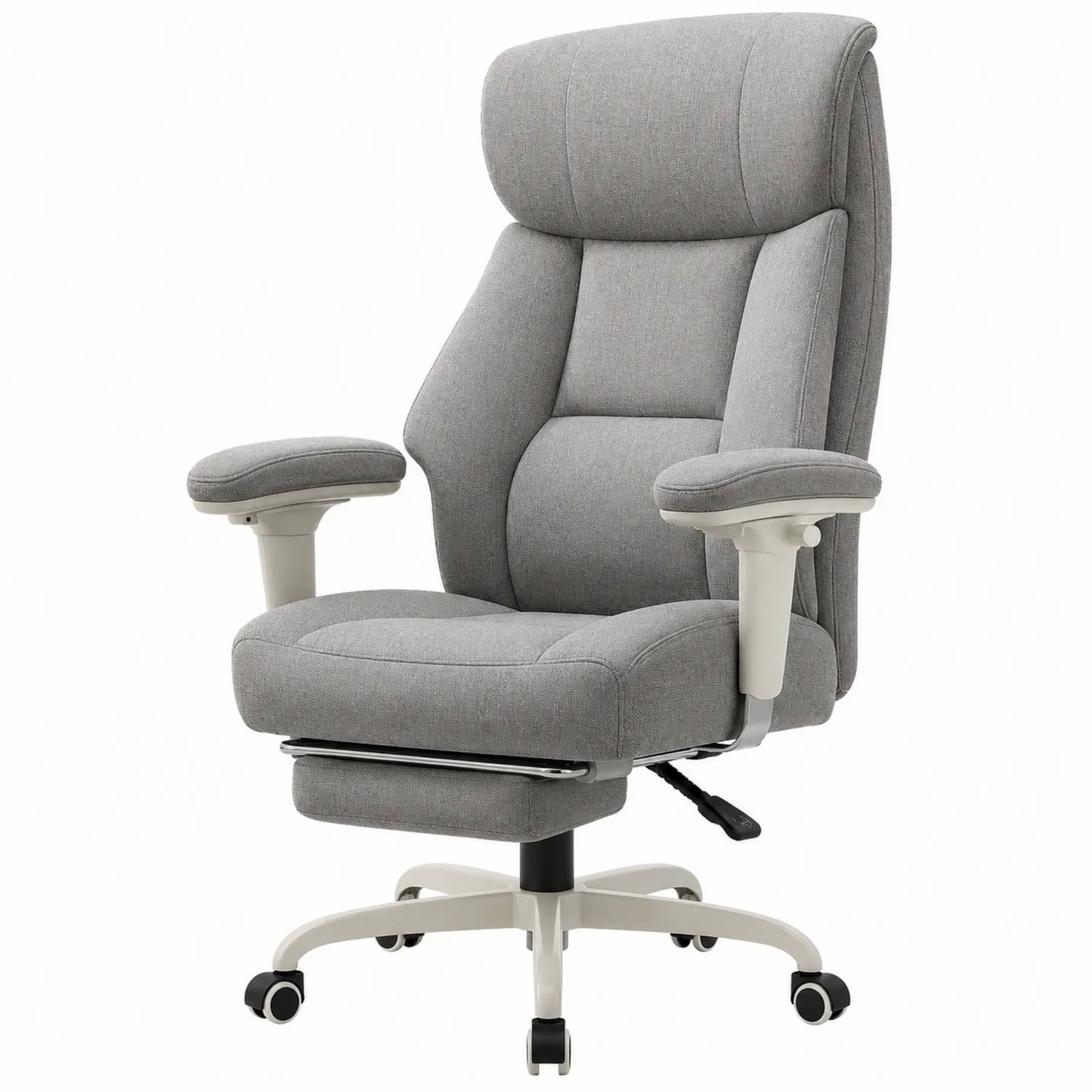 Silla de oficina con tela de poliéster gris y base metálica