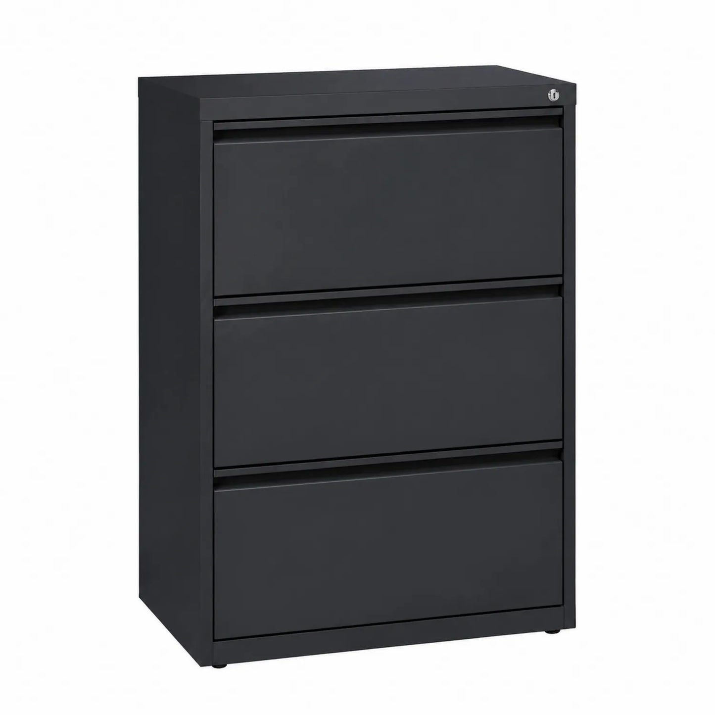 Archivador de metal negro con 3 cajones