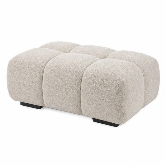 Reposapiés de tejido bouclé Beige 90x60x40 cm