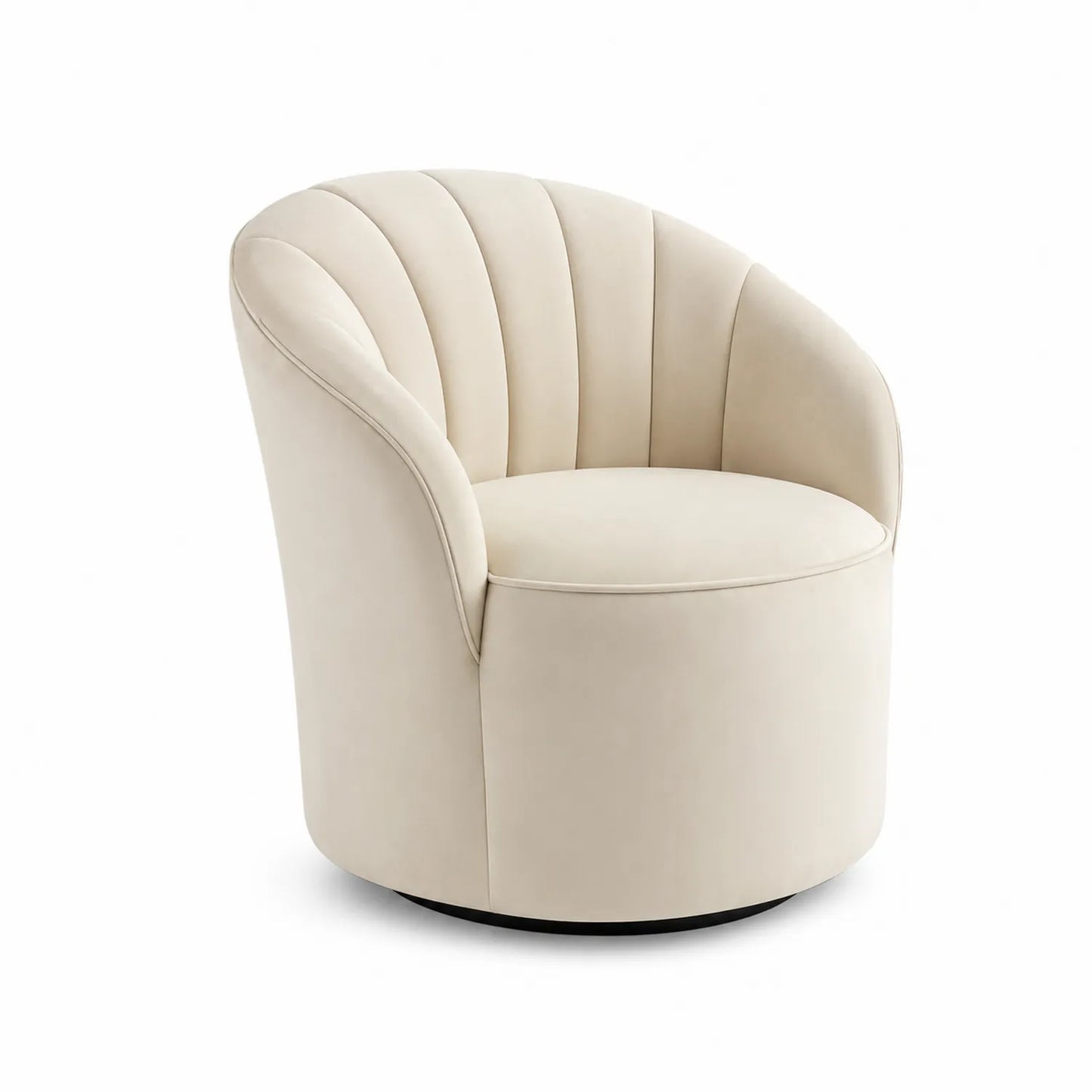 Silla Giratoria de Terciopelo Beige