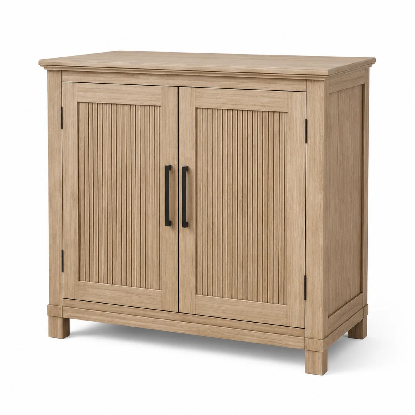 Aparador de Madera de Roble con Puertas Dobles 90x40x80 cm Natural