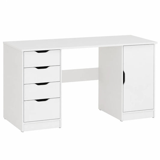 Escritorio de aglomerado con cajones y puerta Blanco 120x50x75 cm