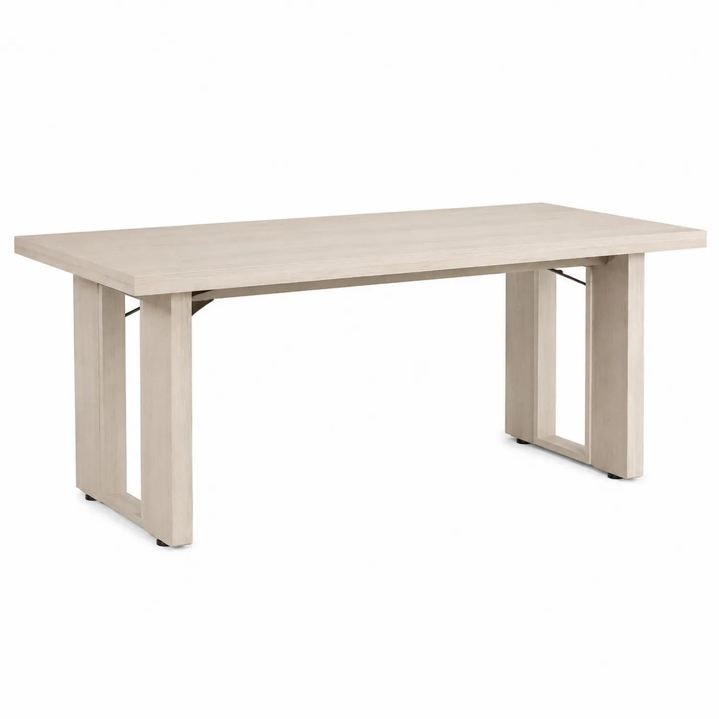 Mesa de comedor rectangular de madera maciza beige 180x90x75 cm