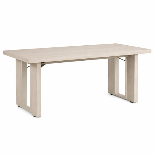 Mesa de comedor rectangular de madera maciza beige 180x90x75 cm