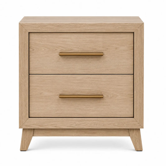 Cajonera de Roble con 2 Cajones Asas Metálicas 60x40x75cm