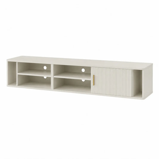 Mueble para TV de MDF Blanco con Puerta Corredera