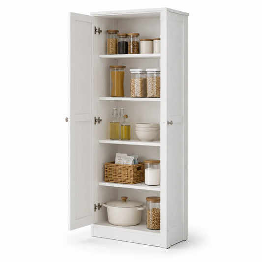 Armario alto de MDF blanco 180x60x40 cm
