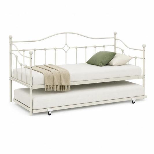 Cama nido de metal color marfil 200x90 cm