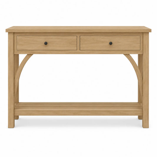 Mesa consola de madera con 2 cajones 120x40x80 cm