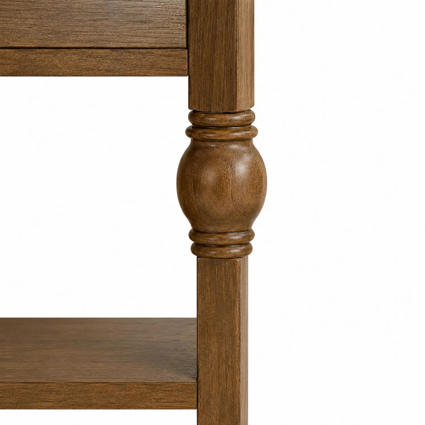 Mesa consola de madera marrón con patas talladas 120x40x75cm