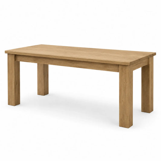Mesa de comedor rectangular madera de roble 180x90x75 cm Marrón