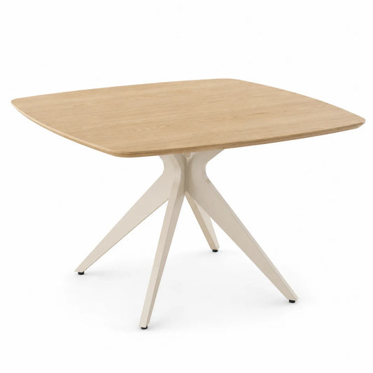 Mesa de comedor cuadrada de madera y metal 120x120x75 cm