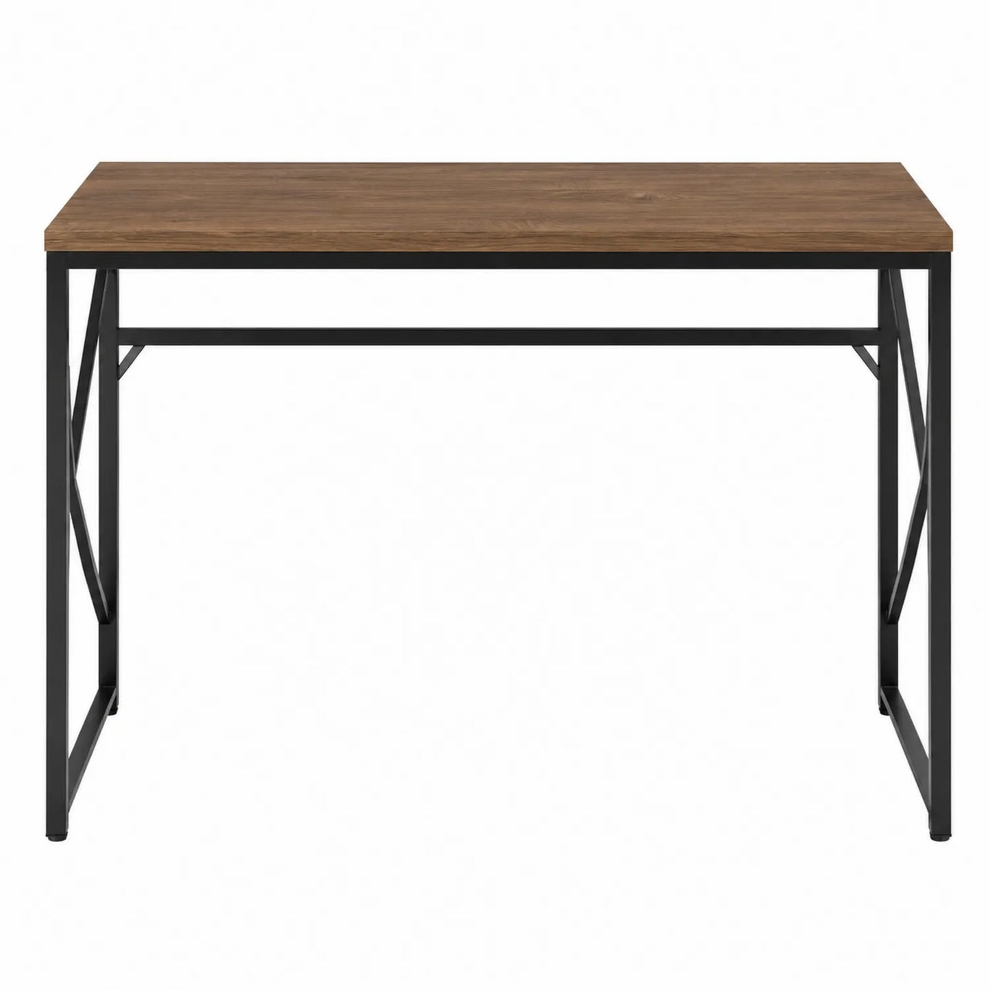 Mesa de escritorio de MDF y metal en marrón y negro 120x60x75 cm