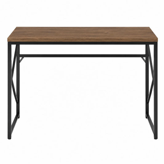 Mesa de escritorio de MDF y metal en marrón y negro 120x60x75 cm