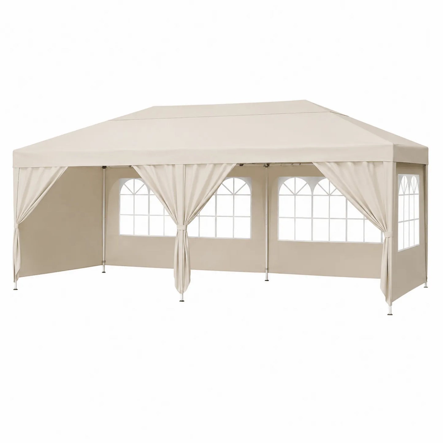 Carpa de Jardín 3x6 m Poliéster Beige con Ventanas