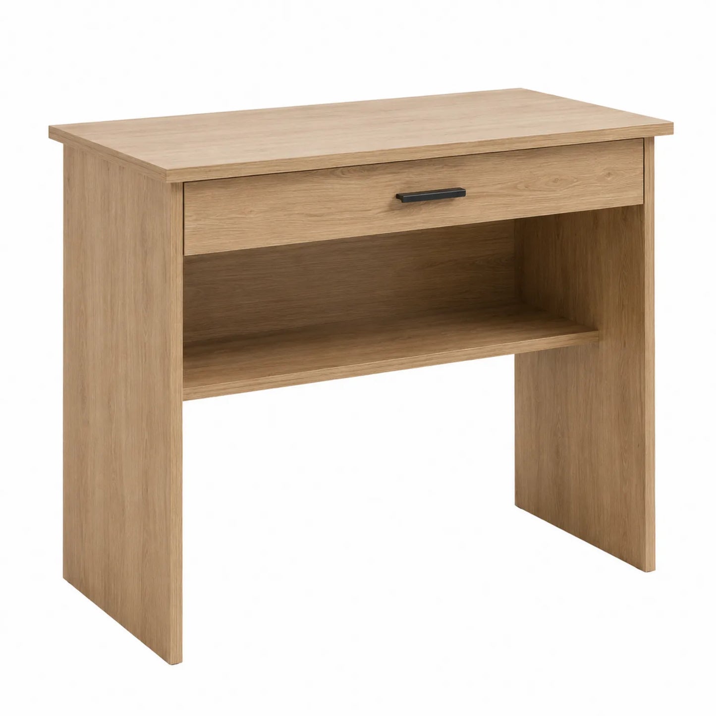 Escritorio de Madera MDF con Cajón y Estante Roble 80x50x75 cm